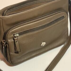 👜 NWOT Leather Purse : Taupe KATANA Paris Handbag Shoulder Bag French Classic